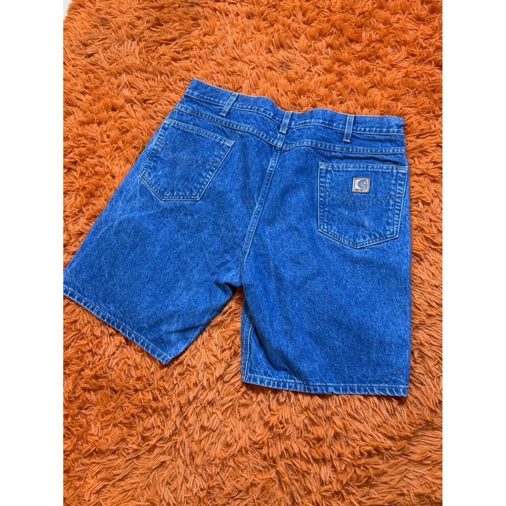 Carhartt B26DST Mens Denim Work Shorts Dark Stonewash Blue Relaxed Fit Size 40